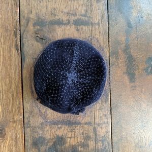 Vintage Midnight Blue Velvet Pill Box Style Hat 50